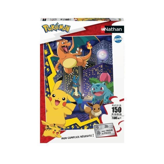 Nathan 4005556861897 Puzzle de 150 piezas Pokémon Town | Puzzle infantil temático Pokémon | Ideal para edades de 7 años en adelante