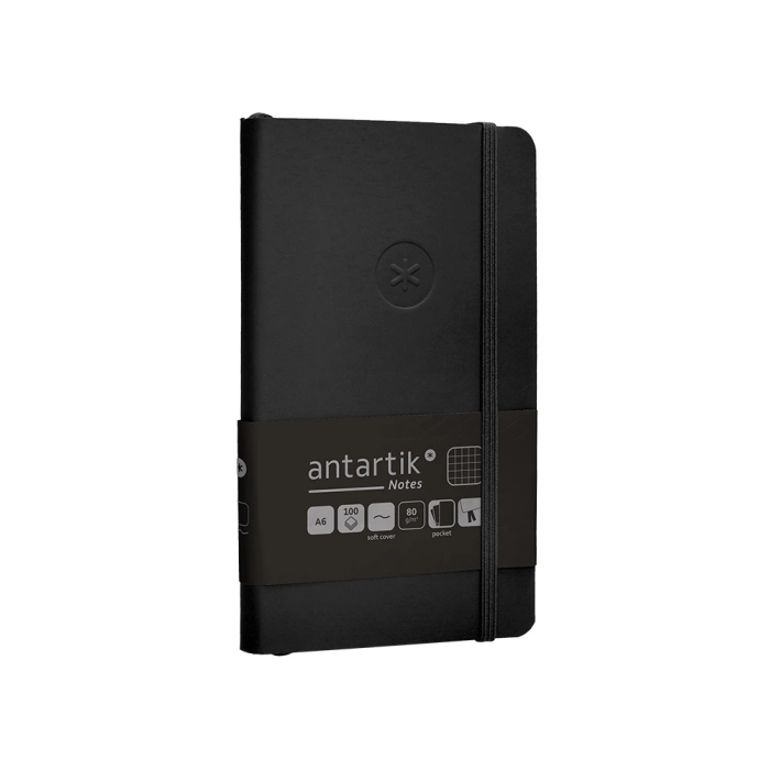 Antartik Cuaderno A6 Tapa Blanda Cuadriculado Negro 100 Hojas 80 gr FSC 4