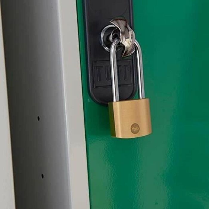 Yale Y110B/40/152/1 Candado de latón con arco largo de acero cementado, incluye 3 llaves 3 Yale Y110B/40/152/1 Candado de latón con arco largo de acero cementado, incluye 3 llaves 3