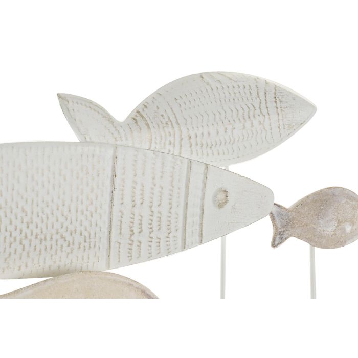 DKD Home Decor Perchero de Pared Colección Torrox Mediterráneo, Metal y MDF Blanco Marrón, Detalles Peces, 40 x 8 x 25 cm 2 DKD Home Decor Perchero de Pared Colección Torrox Mediterráneo, Metal y MDF Blanco Marrón, Detalles Peces, 40 x 8 x 25 cm 2