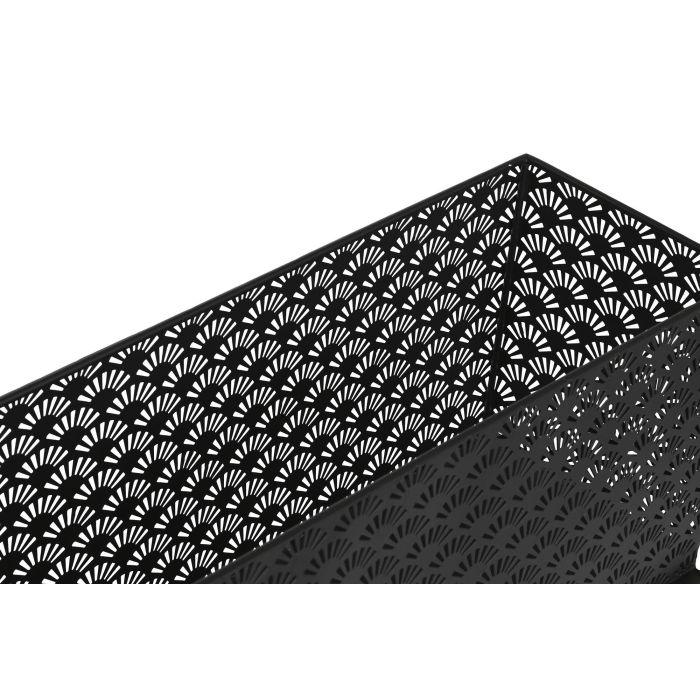DKD Home Decor Macetero Moderno Negro Metal Set de 2 Piezas 22 x 60 x 70 cm 1