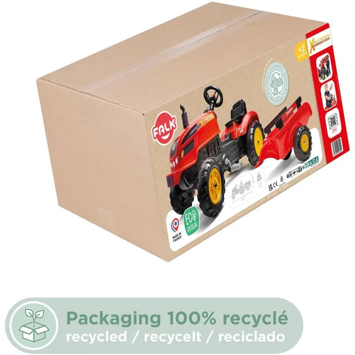 FALK 2046AB Tractor a Pedal X con Capota Abatible y Remolque Incluido para Niños de 2 a 5 Años 5