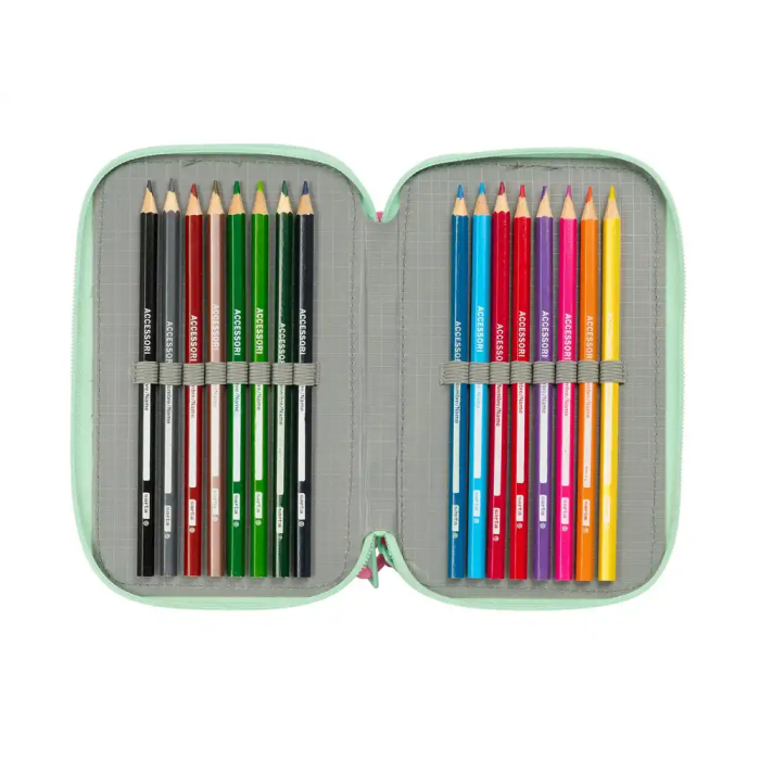 Estuche Escolar con Accesorios Disney Princess Bloom Rosa Aguamarina 12,5 x 19,5 x 5,5 cm 37 Piezas 4