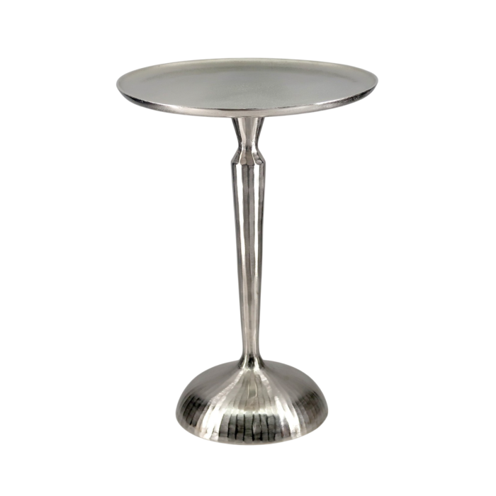 DKD Home Decor Mesita Auxiliar Moderna de Aluminio Plateado 41 x 58 x 41 cm Desmontable