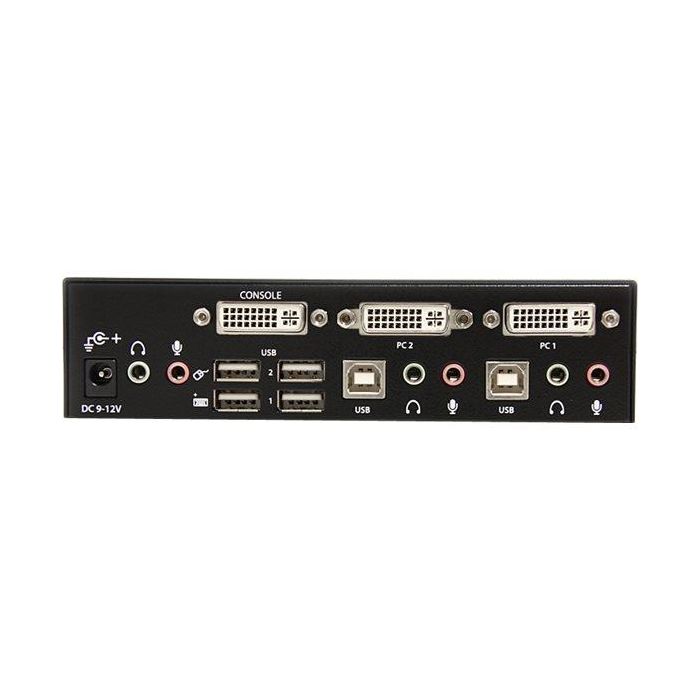 Startechcom SV231DVIUA Switch KVM 2 Puertos USB 2.0 DVI Digital con Audio y Hub USB 2.0 2
