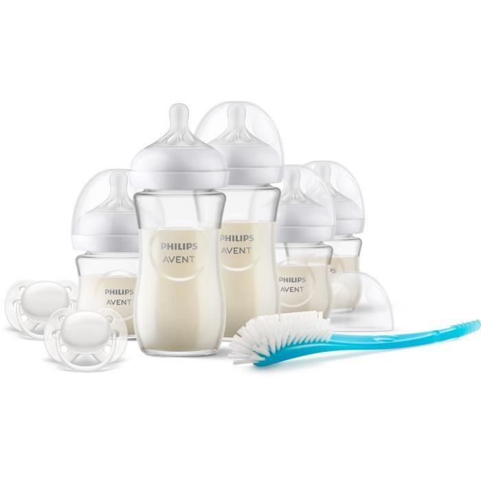 Biberón de vidrio natural para recién nacidos - PHILIPS AVENT - Kit para recién nacidos - 240 ml - Mixto 2 Biberón de vidrio natural para recién nacidos - PHILIPS AVENT - Kit para recién nacidos - 240 ml - Mixto 2