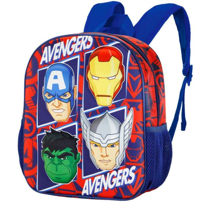 Mochila 3D Pequeña The Four Marvel Los Vengadores Rojo 2