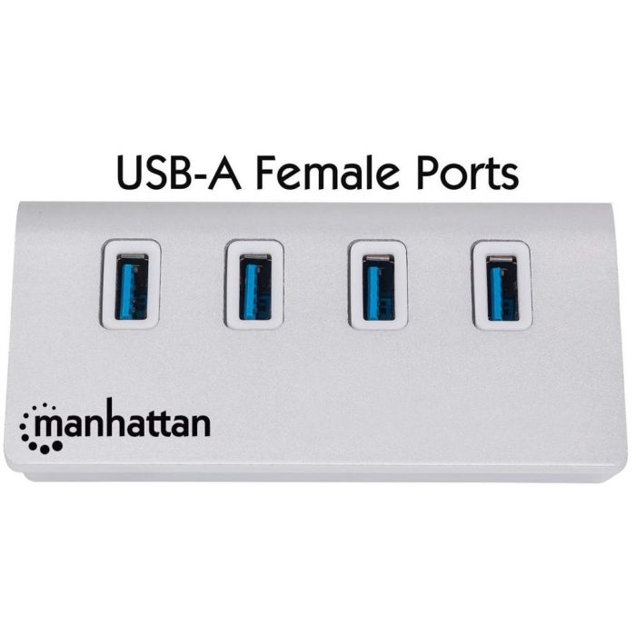 MANHATTAN Hub 4-Port 4xUSB3.0 Alu Strom: USB 2