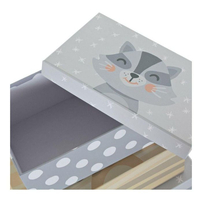 Juego de Cajas Decorativas DKD Home Decor Multicolor Cartón Infantil León 41 x 28 x 18,5 cm 6 Piezas 2