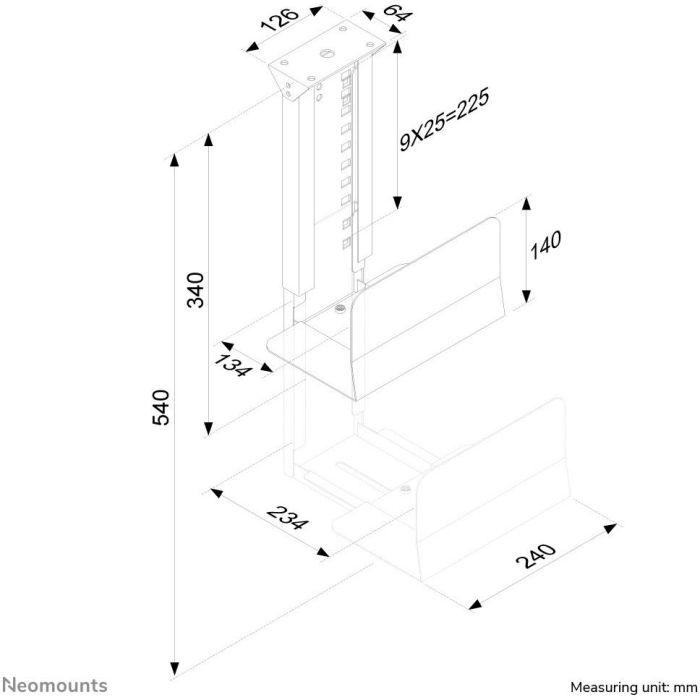 Soporte Neomounts CPU-D200SILVER Plateado Acero 3