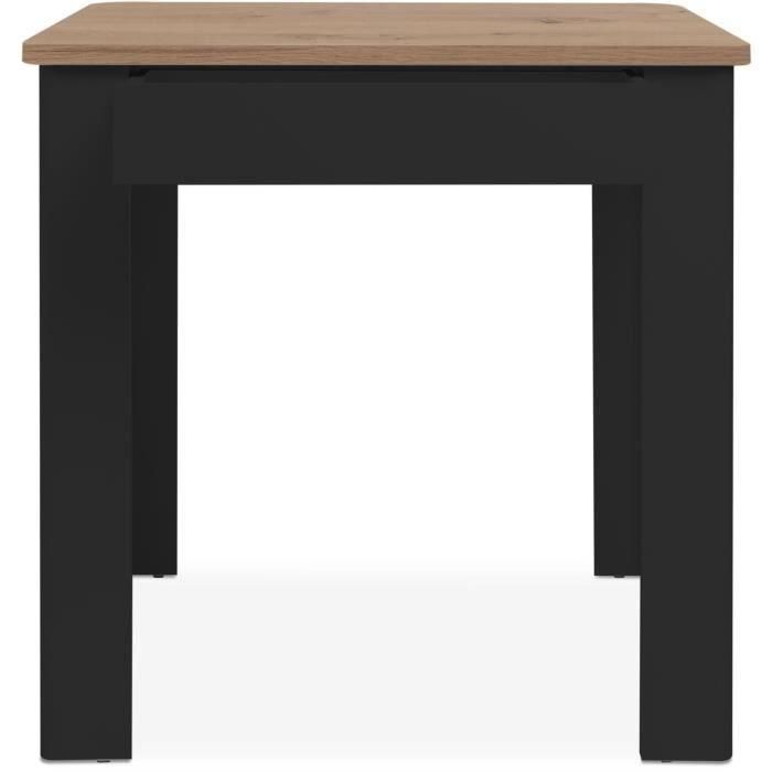 Mesa OSLO - Rectangular - 4 personas - 80 x 77 x 80 cm - Negro / Roble artesanal 3 Mesa OSLO - Rectangular - 4 personas - 80 x 77 x 80 cm - Negro / Roble artesanal 3