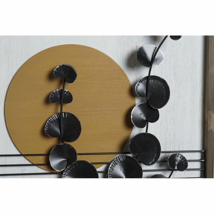 DKD Home Decor Cuadro Scandi Decorativo Pared Naranja Amarillo Negro Blanco 76.5x51cm MDF Metal Hojas Luna (Set 2 Unidades) 3