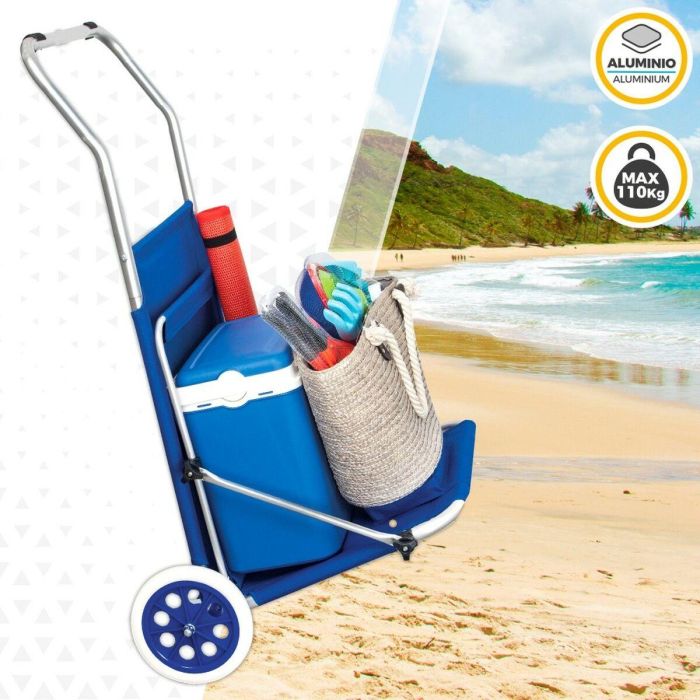 Silla Tumbona Plegable de Camping Aktive Azul 62 x 62 x 117 cm Carro plegable Toldo (2 Unidades) 3 Silla Tumbona Plegable de Camping Aktive Azul 62 x 62 x 117 cm Carro plegable Toldo (2 Unidades) 3