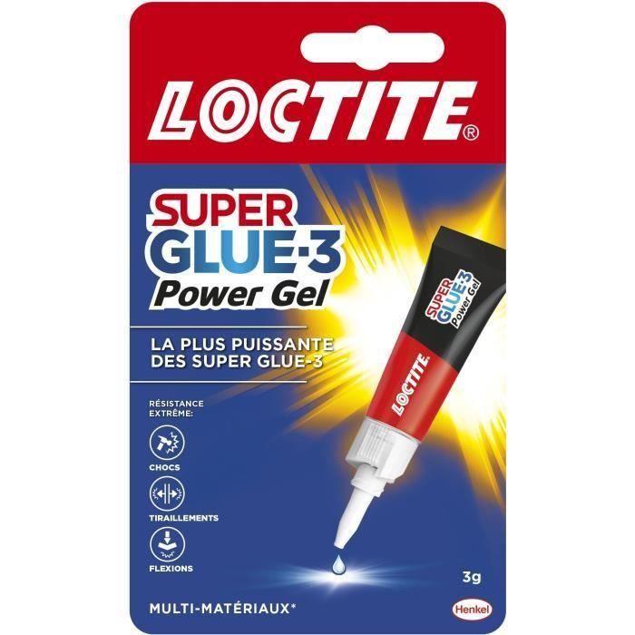 Pegamentos de cianocrilato - LOCTITE - SUPERGLUE-3P - Power gel - Tubo 3g