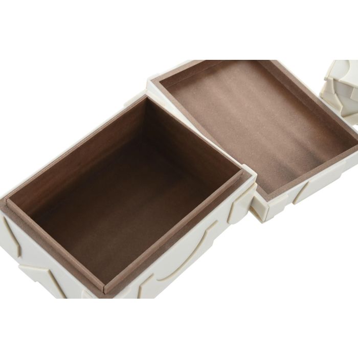 Joyero Moderno DKD Home Decor Blanco 13 x 7.5 x 18 cm Set de 2 2 Joyero Moderno DKD Home Decor Blanco 13 x 7.5 x 18 cm Set de 2 2