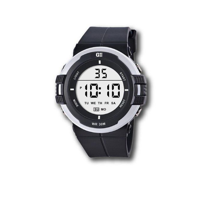 GBody Reloj Digital para Hombre LCD con Luz LED Blanca y Resistencia al Agua WR30, Incluye Estuche