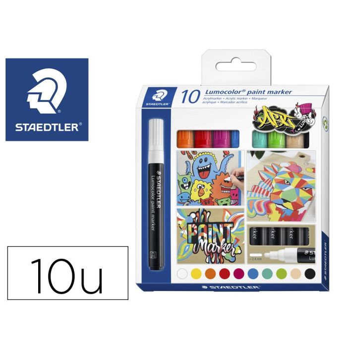 Staedtler Marcador Especial Lumocolor 349 Permanente C-Surtidos Estuche 10 Ud