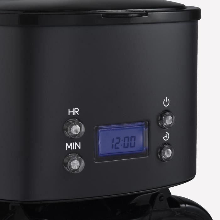 Cafetera programable - HKoeNIG - MG32 - 1,5 L (12 tazas) - 1000 W - Pantalla LCD - Mantener caliente - Negra y acero inoxidable 3