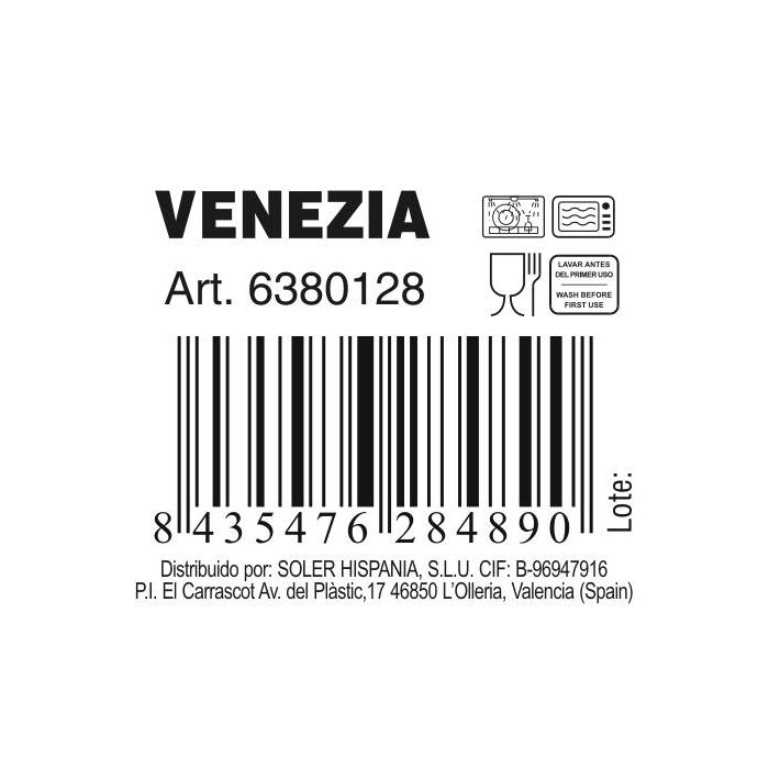 Plato Venezia de vidrio Ø 28 x 2 cm - Inde (6 Unidades) 2 Plato Venezia de vidrio Ø 28 x 2 cm - Inde (6 Unidades) 2