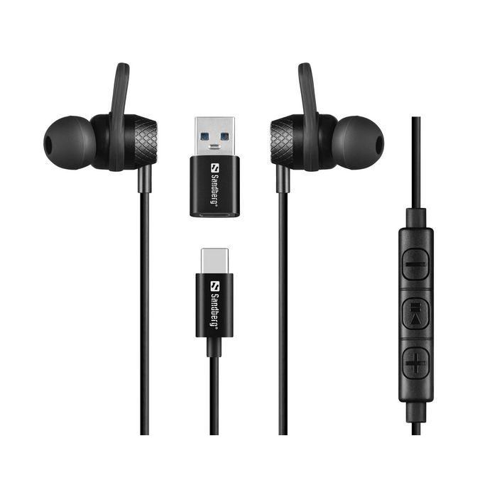 Sandberg USB-C/A In-Earset with Line-Mic Sandberg USB-C/A In-Earset with Line-Mic