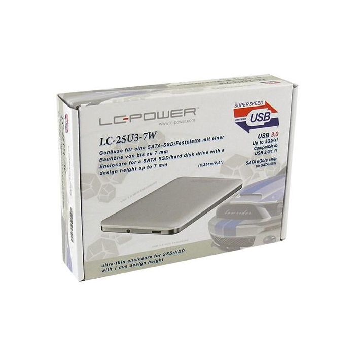 6cm SATA USB3 LC-Power white 7mm 2