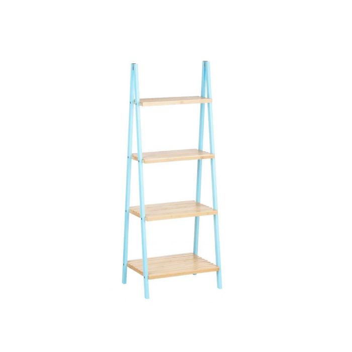 Estantería Escalera 4 Estantes Bambú Azul Berilo 40x109x30 cm 1 Estantería Escalera 4 Estantes Bambú Azul Berilo 40x109x30 cm 1