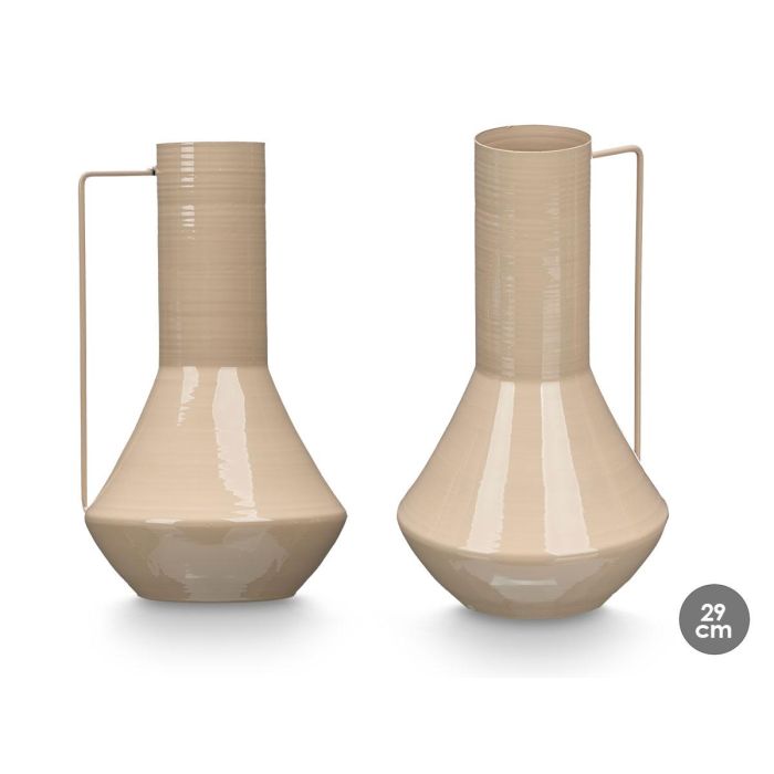 Giftdecor Jarrón Cónico 29 cm Marrón Claro - Metal Hierro (6 Unidades)
