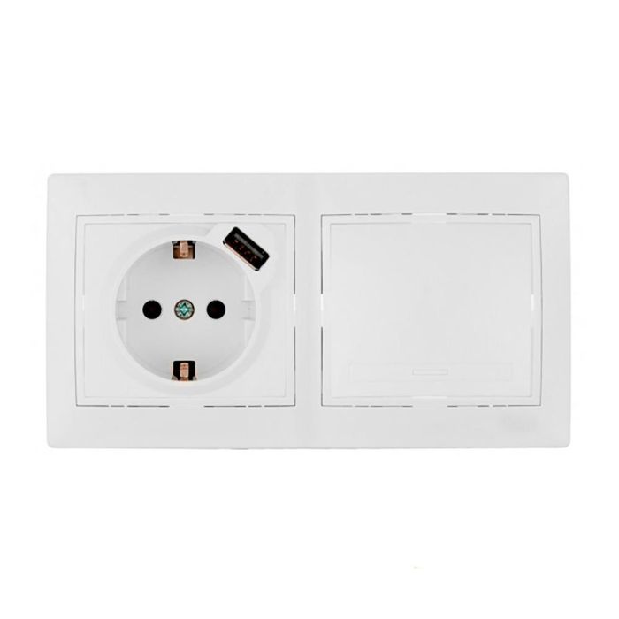 Kit de conmutador + base t/tl con usb + marco de 2 elementos 154x81x10mm serie europa solera kit-erp-room Kit de conmutador + base t/tl con usb + marco de 2 elementos 154x81x10mm serie europa solera kit-erp-room