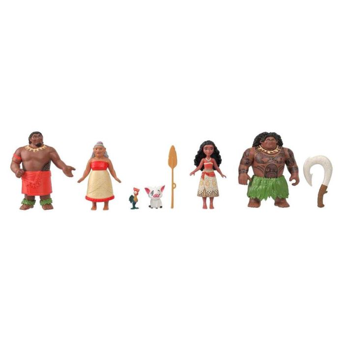Mattel Hpg71 Mini Libro de Cuentos Disney Vaiana Pack de 6 Personajes: Muñeca Vaiana, Maui, Abuela Tala, Jefe Tui, Pua y Heihei 3