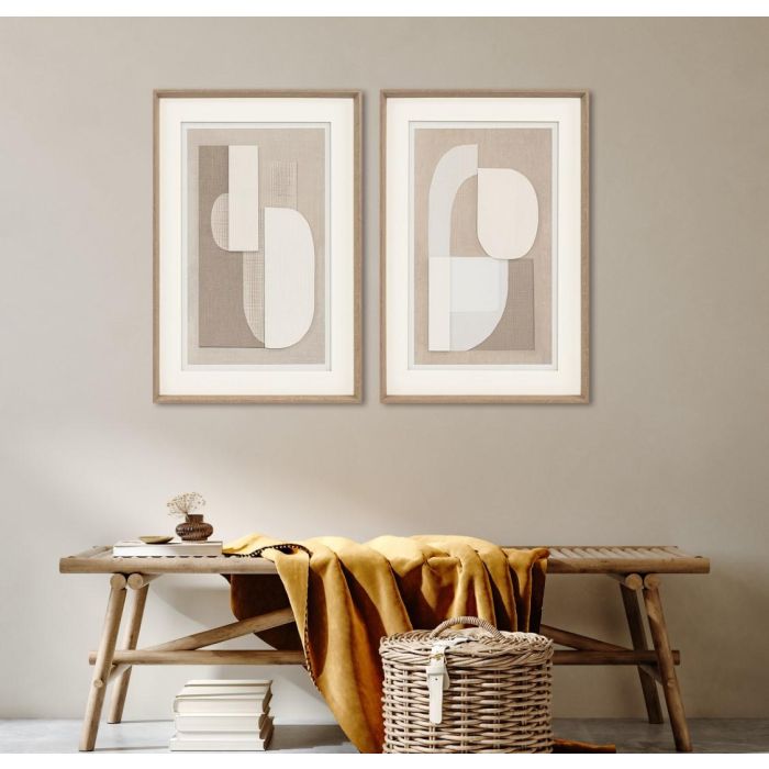 Cuadro Scandi DKD Home Decor Marron Beige 3.8 x 70 x 50 cm (4 Unidades) 3