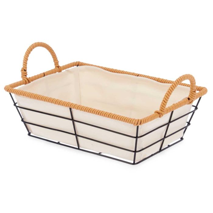 Cesta rectangular Kinvara con asas de metal, 29.5x12.5x19.5 cm, color natural (24 Unidades) 1 Cesta rectangular Kinvara con asas de metal, 29.5x12.5x19.5 cm, color natural (24 Unidades) 1