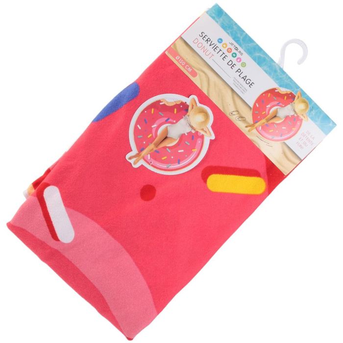 Jet Lag Toalla de Playa Redonda Diseño Donut para Piscina y Exteriores d.150 cm 1