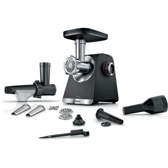 Picadora de carne BOSCH Serie 6 MFWS650B - 500 W - 3,5 kg/min - 3 rejillas de picado - Negra Picadora de carne BOSCH Serie 6 MFWS650B - 500 W - 3,5 kg/min - 3 rejillas de picado - Negra