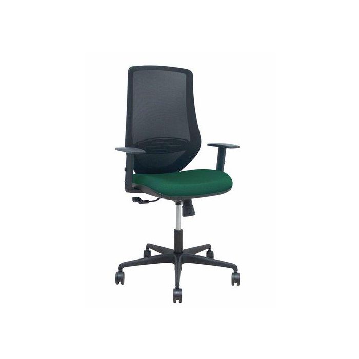 Silla Piqueras Y Crespo Mardos Brazos Regulables Ergonomica Mecanismo Basculante Respaldo Malla Negra Asiento Tapizado Bali Verde Botella