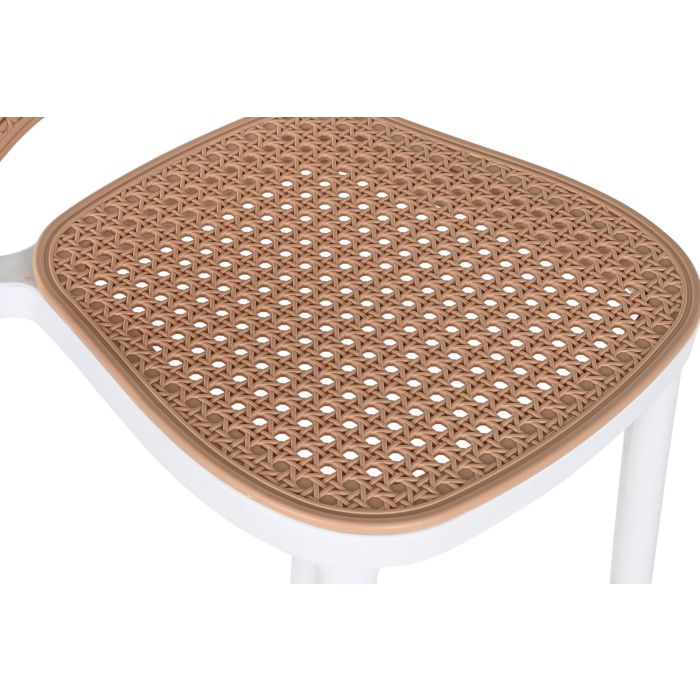 Taburete DKD Home Decor Blanco Marron 51 x 103 x 48 cm (4 Unidades) 1 Taburete DKD Home Decor Blanco Marron 51 x 103 x 48 cm (4 Unidades) 1