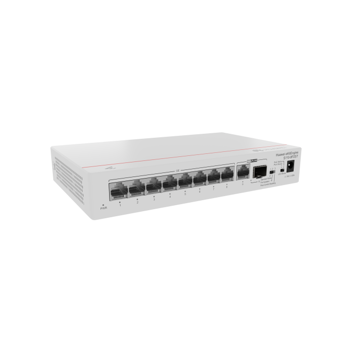 Huawei S110-8P2St ( 8 10/100/1000 Base-T Ports Poe+ 1Ge Sfp Port, 1*10/100/ 100Base T Port, Ac Power, Power Adapter)