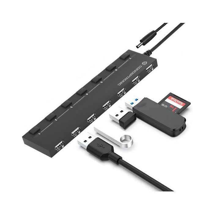Conceptronic HUBBIES08B Hub USB 2.0 de 7 Puertos con Interruptores Individuales y LED 3