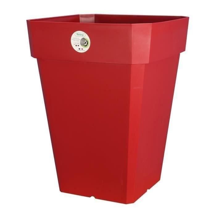 RIVIERA Maceta de plástico Soleilla cuadrada 39x39x53cm - 49l - Rojo RIVIERA Maceta de plástico Soleilla cuadrada 39x39x53cm - 49l - Rojo
