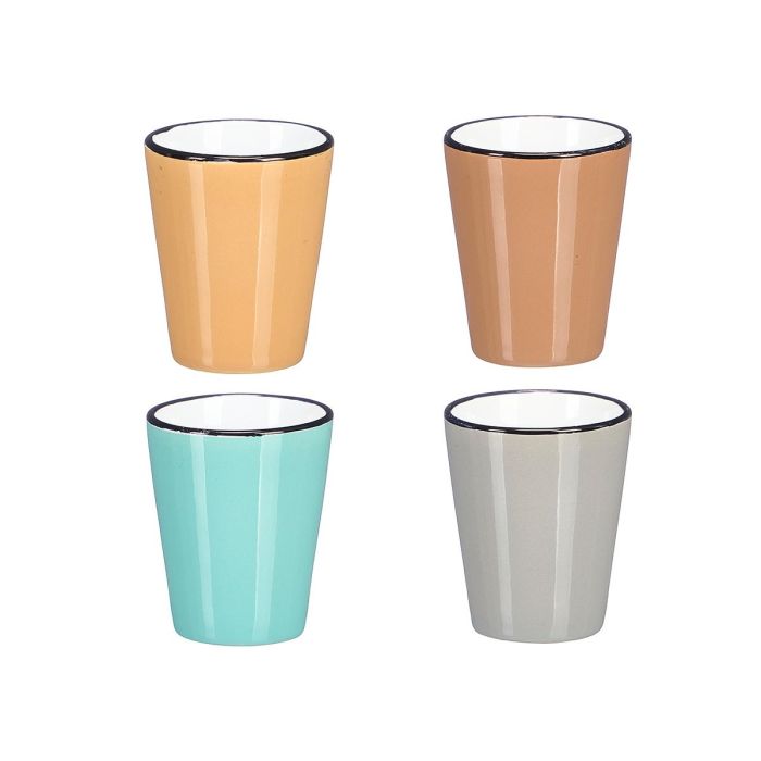Vaso Ceramica 90 Ml Borde Negro Surtidos Col Claros Vessia 5x7x5cm (Set de 48) 1