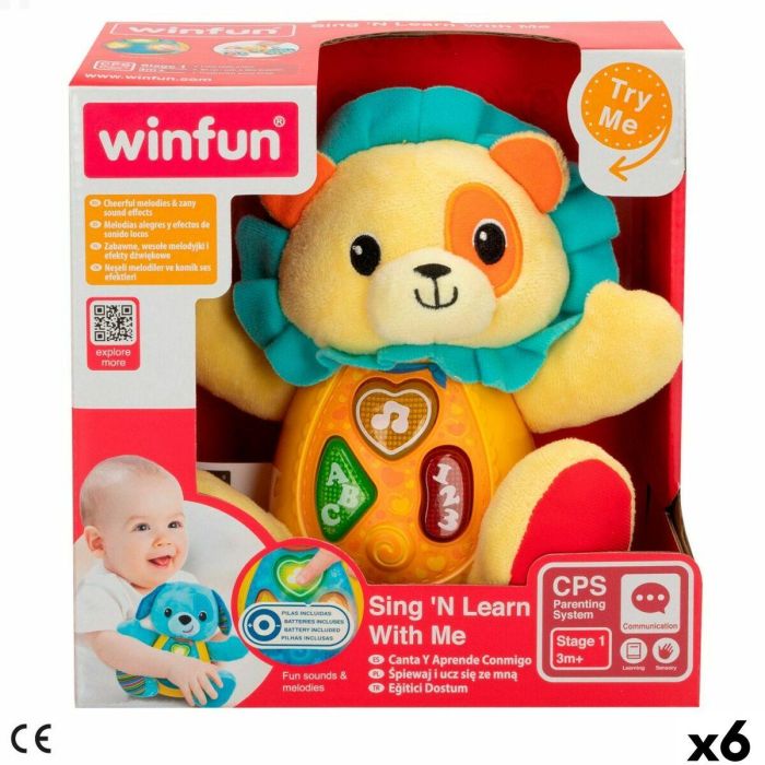 Peluche Winfun Animales ES 16 x 17,5 x 9,5 cm (6 Unidades) 6