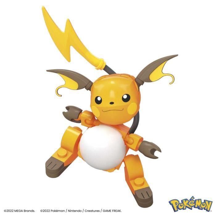 Mega Bloks Hkt23 - Set de Construcción Pokémon Evoluciones Pikachu, Pichu, Raichu Figuras Articuladas con Entorno Azotea 3