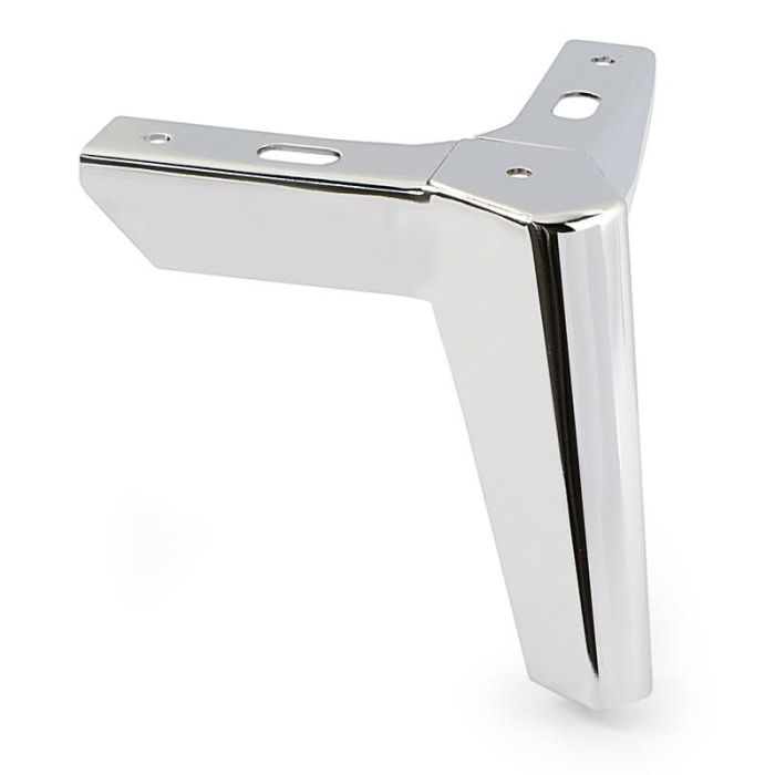 Q&Q Pata Metálica Vector H120mm Acabado Cromo - Pata de Soporte de Metal Duradero y Pulido para Sofás, Muebles y Mobiliario