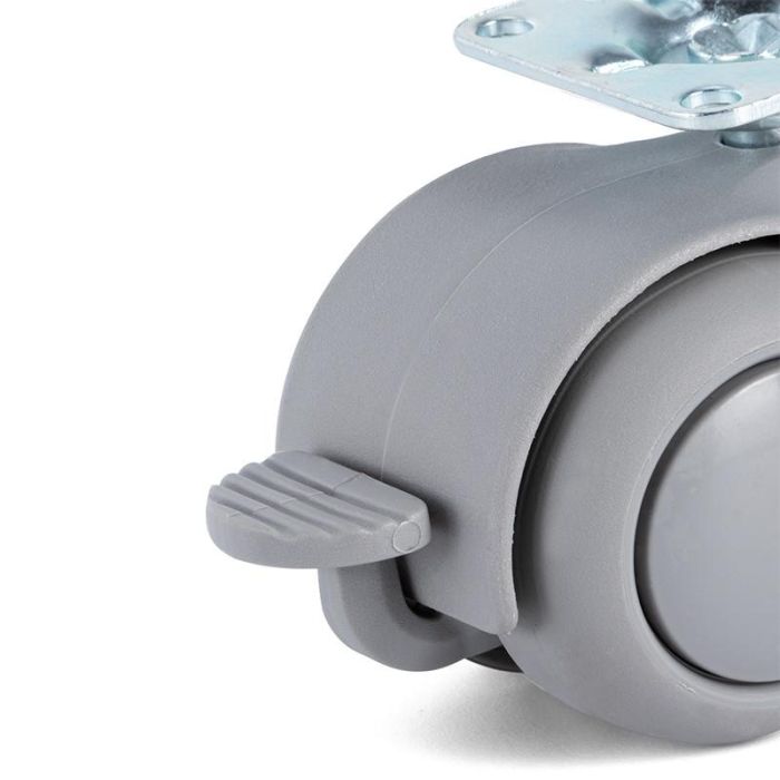 Q&Q Rueda Giratoria Onixa Aro Goma Ø50 mm Gris Plástico con Freno para Muebles 2 Q&Q Rueda Giratoria Onixa Aro Goma Ø50 mm Gris Plástico con Freno para Muebles 2