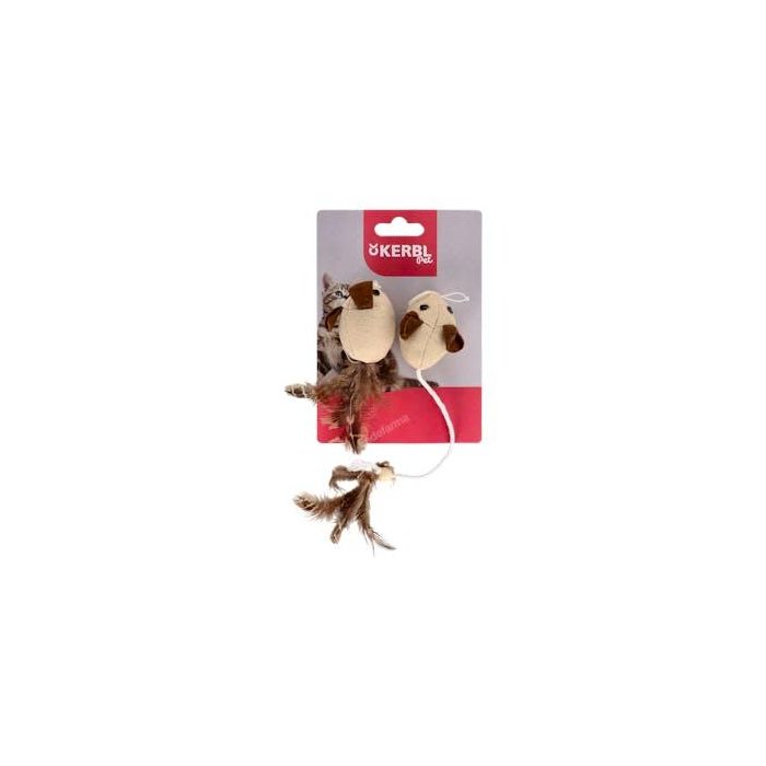 Juguete Ratones- C/Plumas Nature 4,5Cm Kerbl Acc Vet