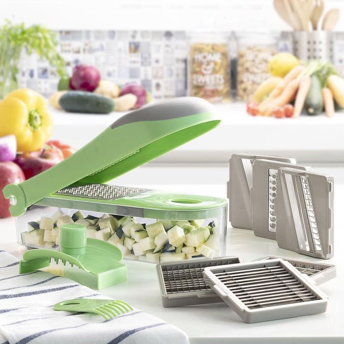 Cortador de Verduras, Rallador y Mandolina con Recetas y Accesorios 7 en 1 Choppie Expert InnovaGoods Cortador de Verduras, Rallador y Mandolina con Recetas y Accesorios 7 en 1 Choppie Expert InnovaGoods