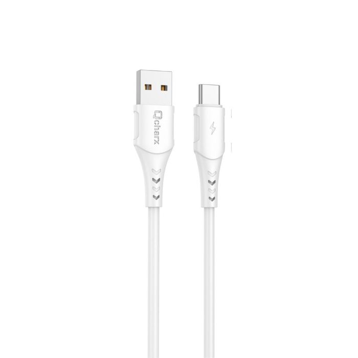 Qcharx international Cable USB A Micro Lisbon - Carga rápida 3A, Sincronización de datos, 1m, PVC Blanco