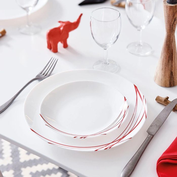 Arcopal Plato Llano Domitille Rojo 25 cm de Vidrio Opal Templado - Juego de 12 Unidades, Apto Microondas/Lavavajillas, Fabricado en Francia 2 Arcopal Plato Llano Domitille Rojo 25 cm de Vidrio Opal Templado - Juego de 12 Unidades, Apto Microondas/Lavavajillas, Fabricado en Francia 2