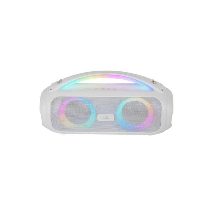 Mars Gaming MSPULSEW Altavoz Bluetooth Portátil 50W RMS, Ultra-Bass, Iluminación RGB, 8h Batería, Blanco 1