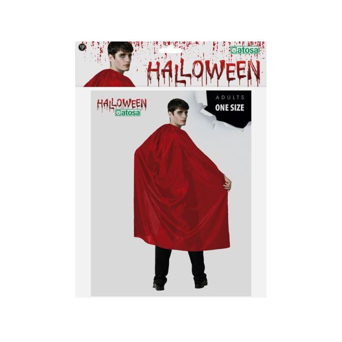 Capa Larga Roja 130 cm Unisex Para Disfraz De Diablo O Vampiro Accesorio Halloween Adulto 1