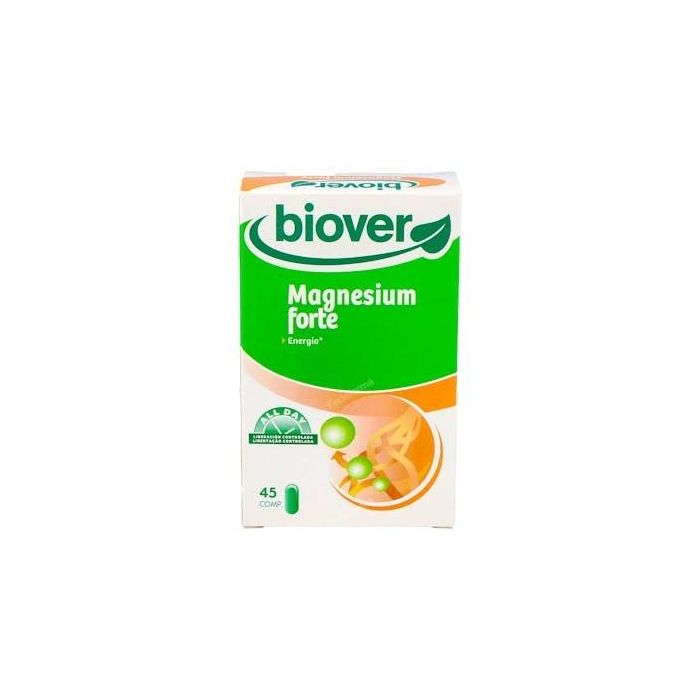 BIOVER Magnesium Forte 45 Comprimidos para Energía, Sistema Nervioso y Reducir el Cansancio y la Fatiga